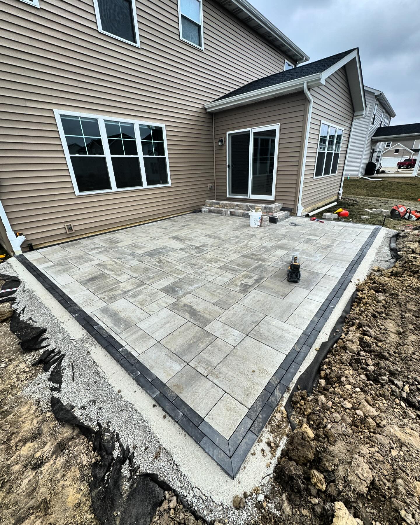 Backyard patio installation