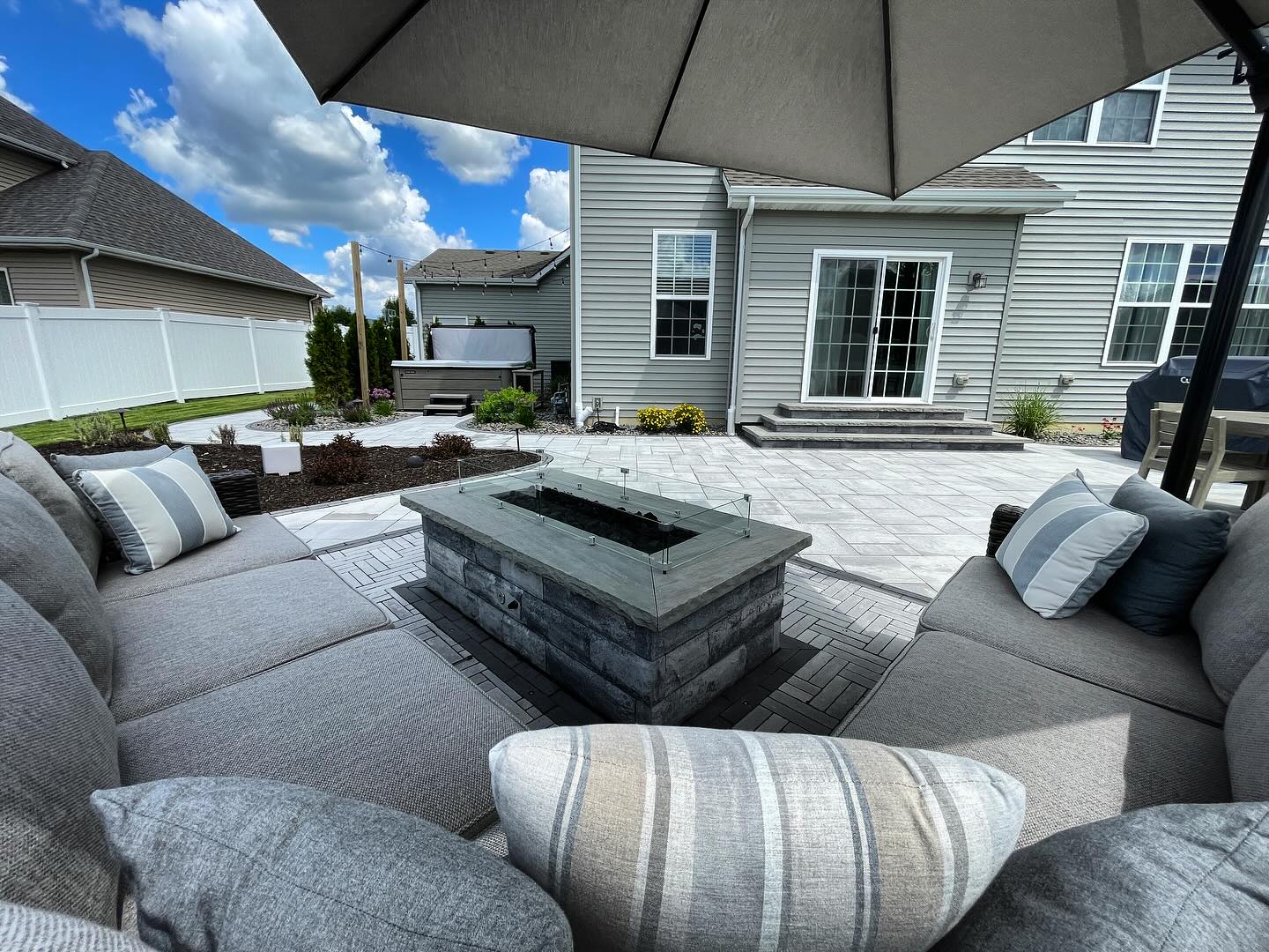 Lounge seating around a fire table